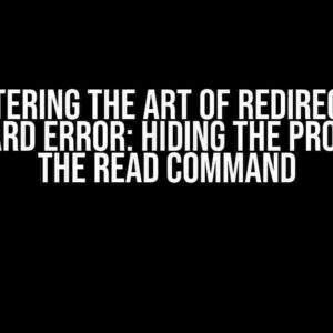 Mastering the Art of Redirecting Standard Error: Hiding the Prompt of the Read Command